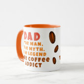 Vater Man Myth Legend Kaffee Addict Funny Vater Tasse (Vorderseite Links)