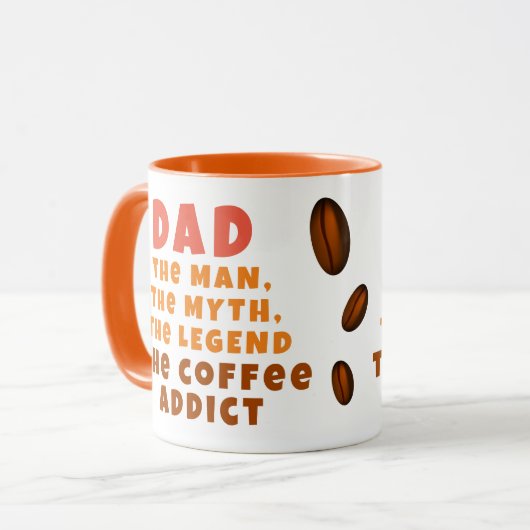 Vater Man Myth Legend Kaffee Addict Funny Vater Tasse (Vorderseite Links)
