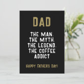 Vater Man Myth Legend Kaffeepause Funny Funny Karte (Stehend Vorderseite)