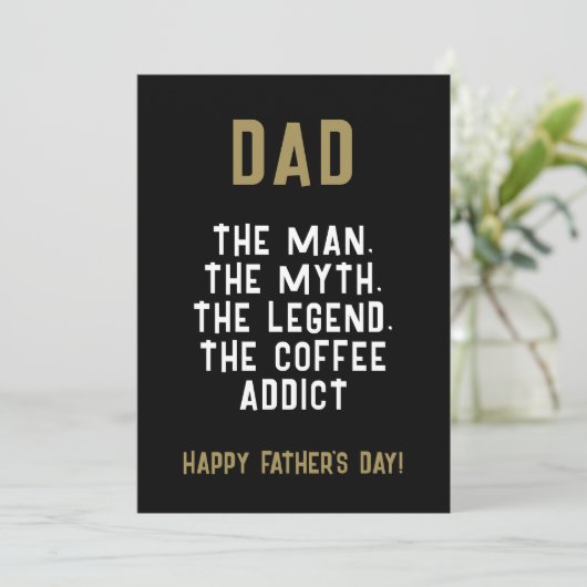 Vater Man Myth Legend Kaffeepause Funny Funny Karte (Stehend Vorderseite)