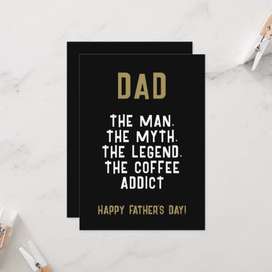 Vater Man Myth Legend Kaffeepause Funny Funny Karte (Vorderseite/Rückseite Beispiel)