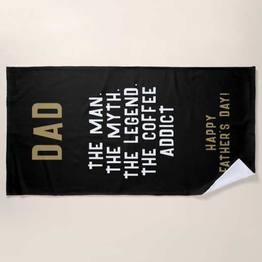 Vater Man Myth Legend Kaffeepause Funny Funny Strandtuch (Vorderseite)