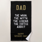 Vater Man Myth Legend Kaffeepause Funny Funny Strandtuch (Vorderseite)