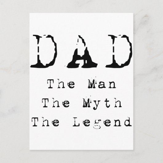 Vater Man Myth Legend Postkarte (Vorderseite)