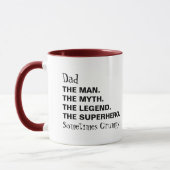Vater Man Myth Legende manchmal Grumpy Typografie Tasse (Links)