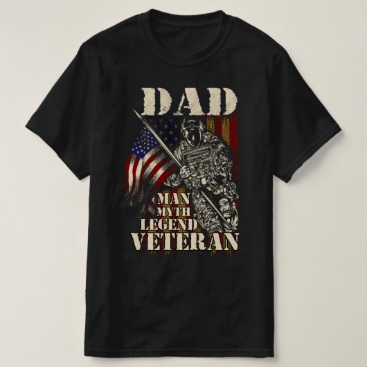 Vater Mann Mythos Legende Veteran T-Shirt (Design vorne)