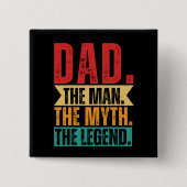 Vater Mann Mythos Mythos lustige Retro-beunruhigt Button (Vorderseite)