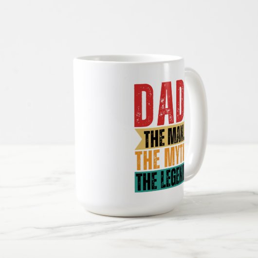 Vater Mann Mythos Mythos lustige Retro-beunruhigt Kaffeetasse (VorderseiteRechts)