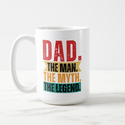 Vater Mann Mythos Mythos lustige Retro-beunruhigt Kaffeetasse (Links)