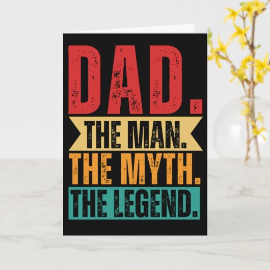 Vater Mann Mythos Mythos lustige Retro-beunruhigt Karte (Gelbe Blume)