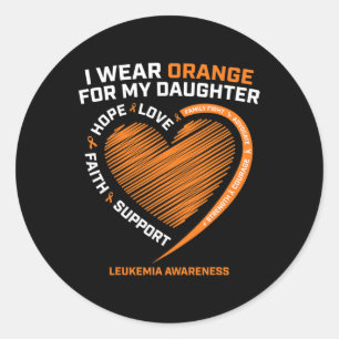 Vater Männer ich tragen Orange für meine Tochter L Runder Aufkleber