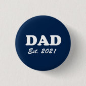 Vater Marine Blue Custom Datum niedlich modern Button (Vorderseite)