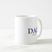 Vater Marineblau Weißes Datum niedlich Kaffeetasse (VorderseiteRechts)