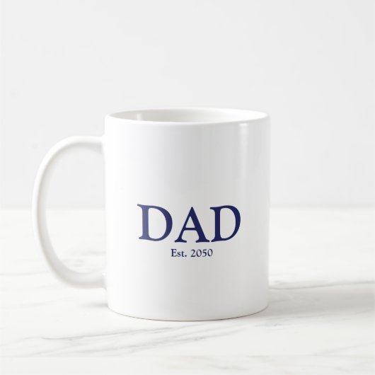 Vater Marineblau Weißes Datum niedlich Kaffeetasse (Links)