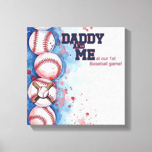 Vater & Me Baseball Leinwand Art (Vorderseite)
