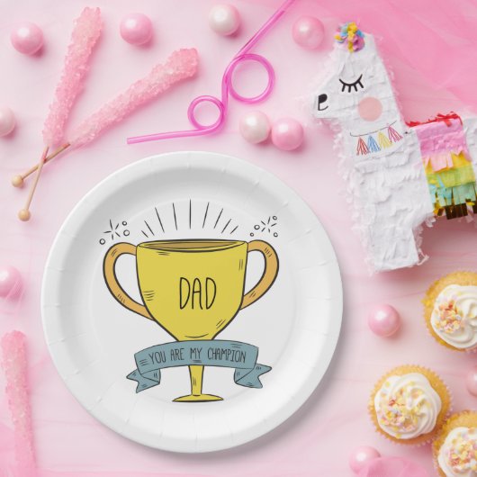 Vater Mein Champion Vatertag | Papierplatte Pappteller (Party)