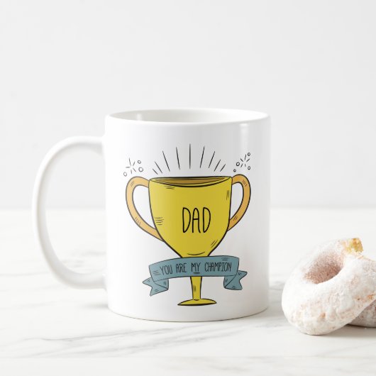 Vater Mein Champion Vatertag | Tasse des Kaffees (Mit Donut)