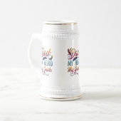 Vater: Mein Held, mein Guide - Stein 22 oz Bierglas (Vorderseite Links)
