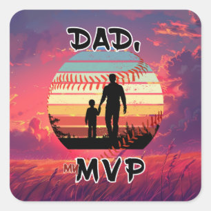 Vater, mein MVP - Junge und Vater Quadratischer Aufkleber