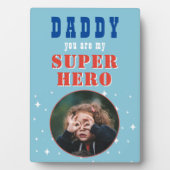 Vater mein Superhero Fun Foto Vathers Day Fotoplatte (Vorderseite)