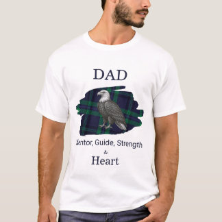 Vater Mentor Guide Stärke & Herz Adler Kariert Bla T-Shirt