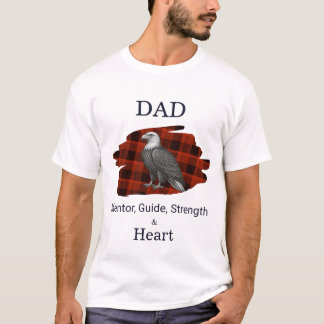 Vater Mentor Guide Stärke & Herz Adler Karo rot T-Shirt