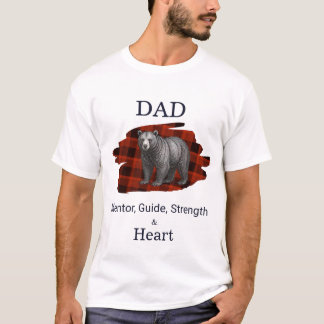 Vater Mentor Guide Stärke & Herz Bär Karo rot T-Shirt