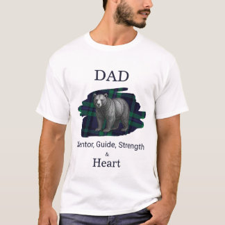 Vater Mentor Guide Stärke & Herz Bär Karo rot T-Shirt