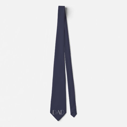 VATER Midnight Blue Gray Custom Initials Mit Monog Krawatte (Vorderseite)