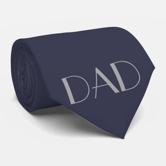 VATER Midnight Blue Gray Custom Initials Mit Monog Krawatte (Gerollt)