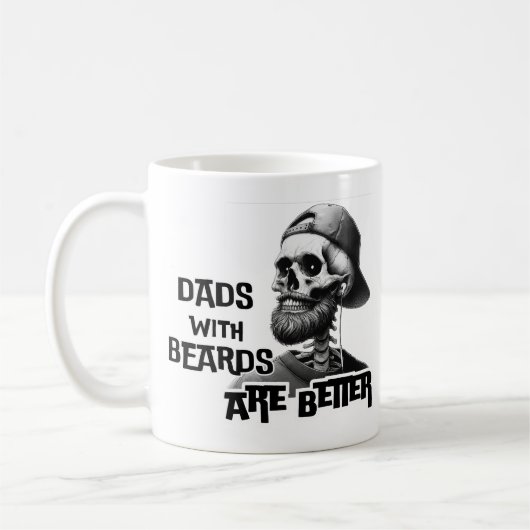Väter mit Bärten sind besser Lustiges Skelett Väte Kaffeetasse (Links)