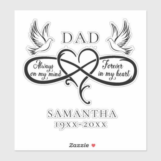 Vater mit benutzerdefiniertem Autodekor lieben Aufkleber (Blatt)