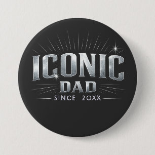 Vater mit eigenem Stil seit 20XX Silber-Typografie Button