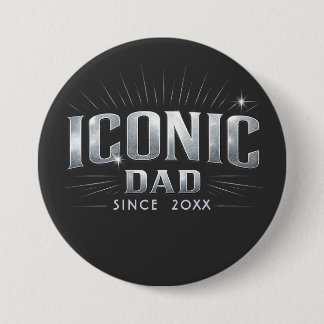 Vater mit eigenem Stil seit 20XX Silber-Typografie Button