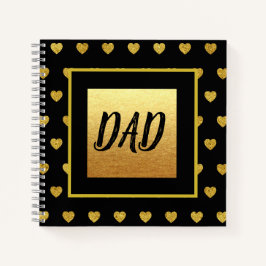 Vater mit Golden Heart Black Gold-Thema Notizblock