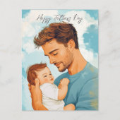 Vater mit Kind und benutzerdefinierter Nachricht i Postkarte (Vorderseite)
