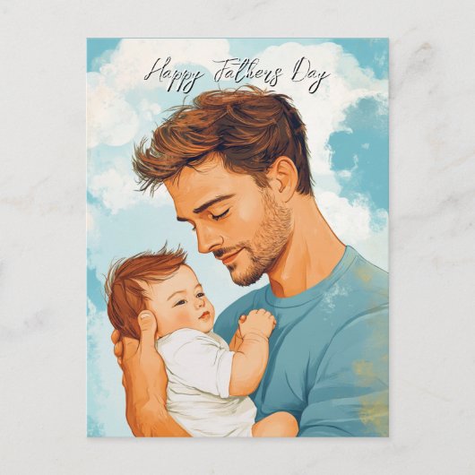 Vater mit Kind und benutzerdefinierter Nachricht i Postkarte (Vorderseite)