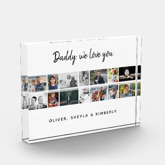 Vater mit Kindern Familie 14 Foto Collage Keepake (Links)