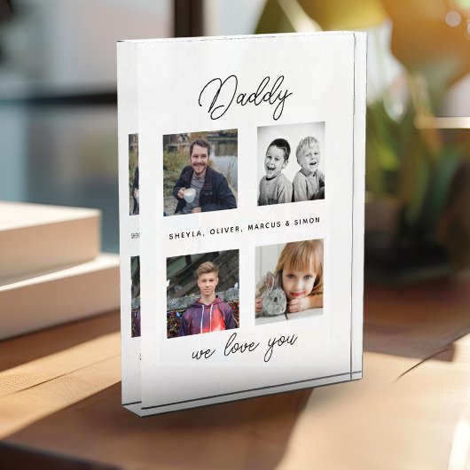 Vater mit Kindern Familie Daddy 4 Collage Fotoblock