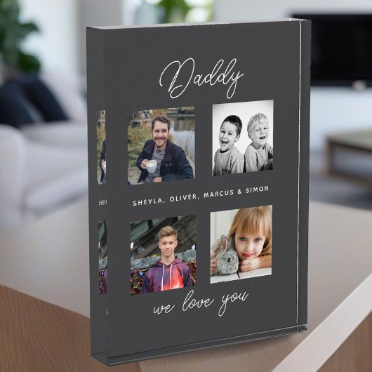 Vater mit Kindern Familie Daddy 4 Collage Fotoblock