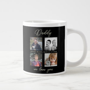 Vater mit Kindern Familie Daddy 4 FotoCollage Jumbo-Tasse