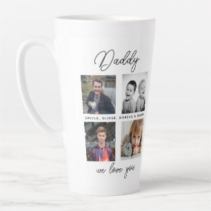 Vater mit Kindern Familie Daddy 4 FotoCollage Milchtasse