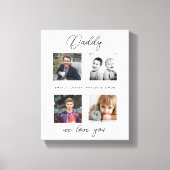 Vater mit Kindern Familie Daddy Foto Collage Leinwanddruck (Vorderseite)