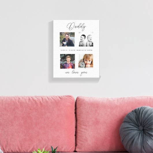 Vater mit Kindern Familie Daddy Foto Collage Leinwanddruck (Insitu (Wohnzimmer))