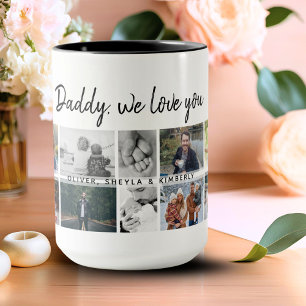 Vater mit Kindern Familie Papa 14 Fotocollage Tasse