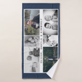 Vater mit Kindern Familie Vater 6 FotoCollage Badehandtuch (Badehandtuch)