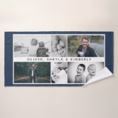 Vater mit Kindern Familie Vater 6 FotoCollage Badehandtuch (Badehandtuch)