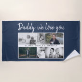 Vater mit Kindern Familie Vater 6 FotoCollage Strandtuch (Vorderseite)