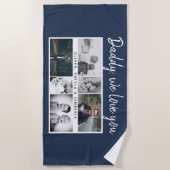 Vater mit Kindern Familie Vater 6 FotoCollage Strandtuch (Vorderseite)