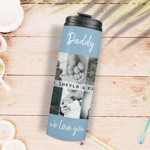 Vater mit Kindern und Familie Dad Foto Collage Thermosbecher